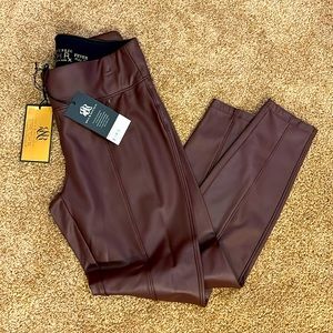 Rock & Republic burgundy faux leather pants